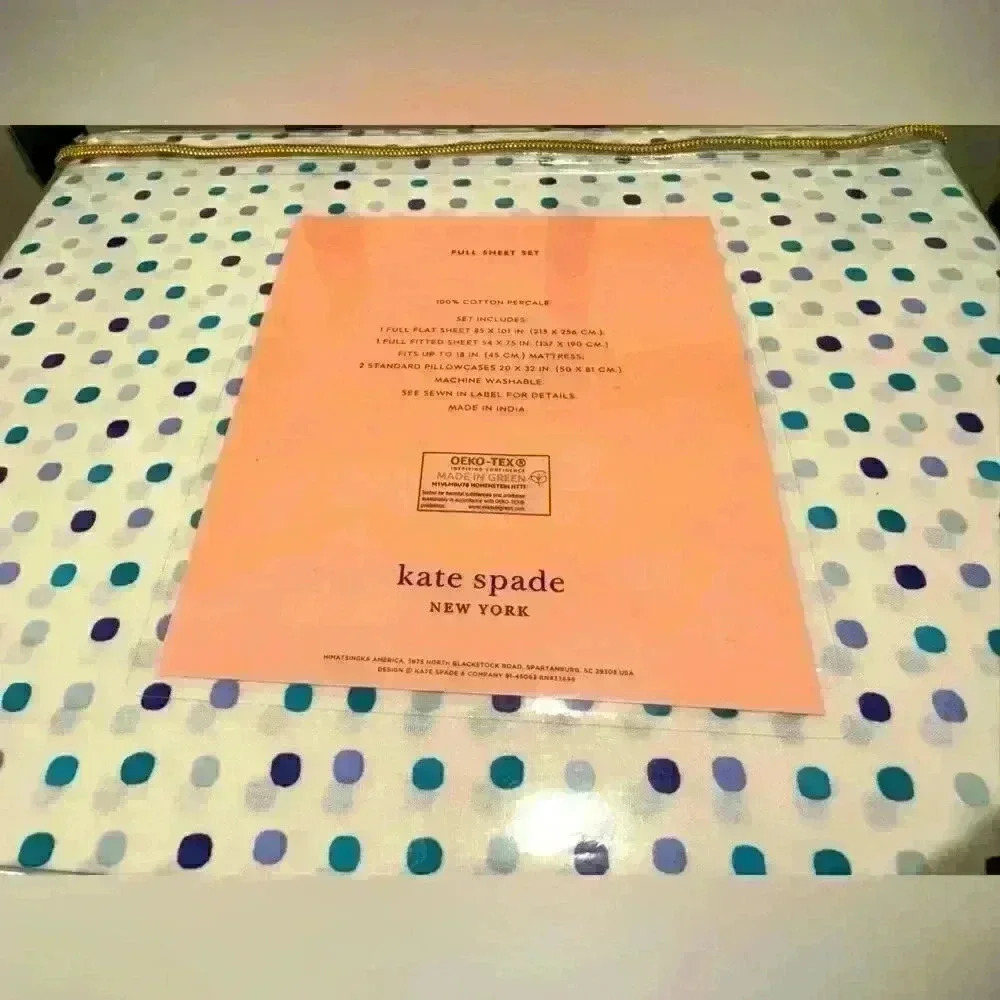 NIP KATE SPADE FULL SHEET SET
100% COTTON PERCALE
CERTIFIED MADE GREEN OEKO-TEX - Picture 3 of 3